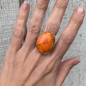 One Of A Kind Orange Ocean Jasper Sterling Silver Ring , Boho , Jasper Ring , Beachy , Silver Ring , Ocean Jasper Ring , Mermaid Jewelry