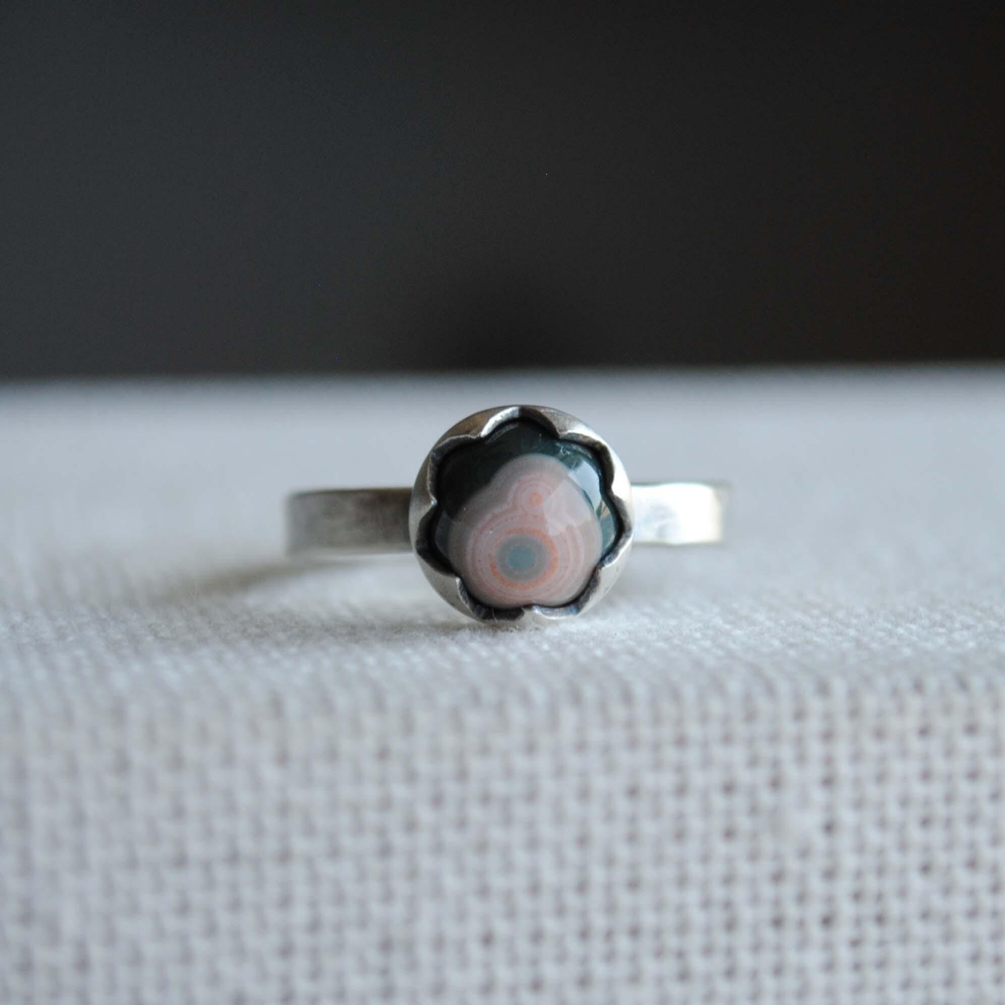 Size 7.5, Ocean Jasper Stacker Ring, Ocean Jasper Jewelry Size 7.5, Ocean Jasper Stacker Ring, Ocean Jasper Jewelry