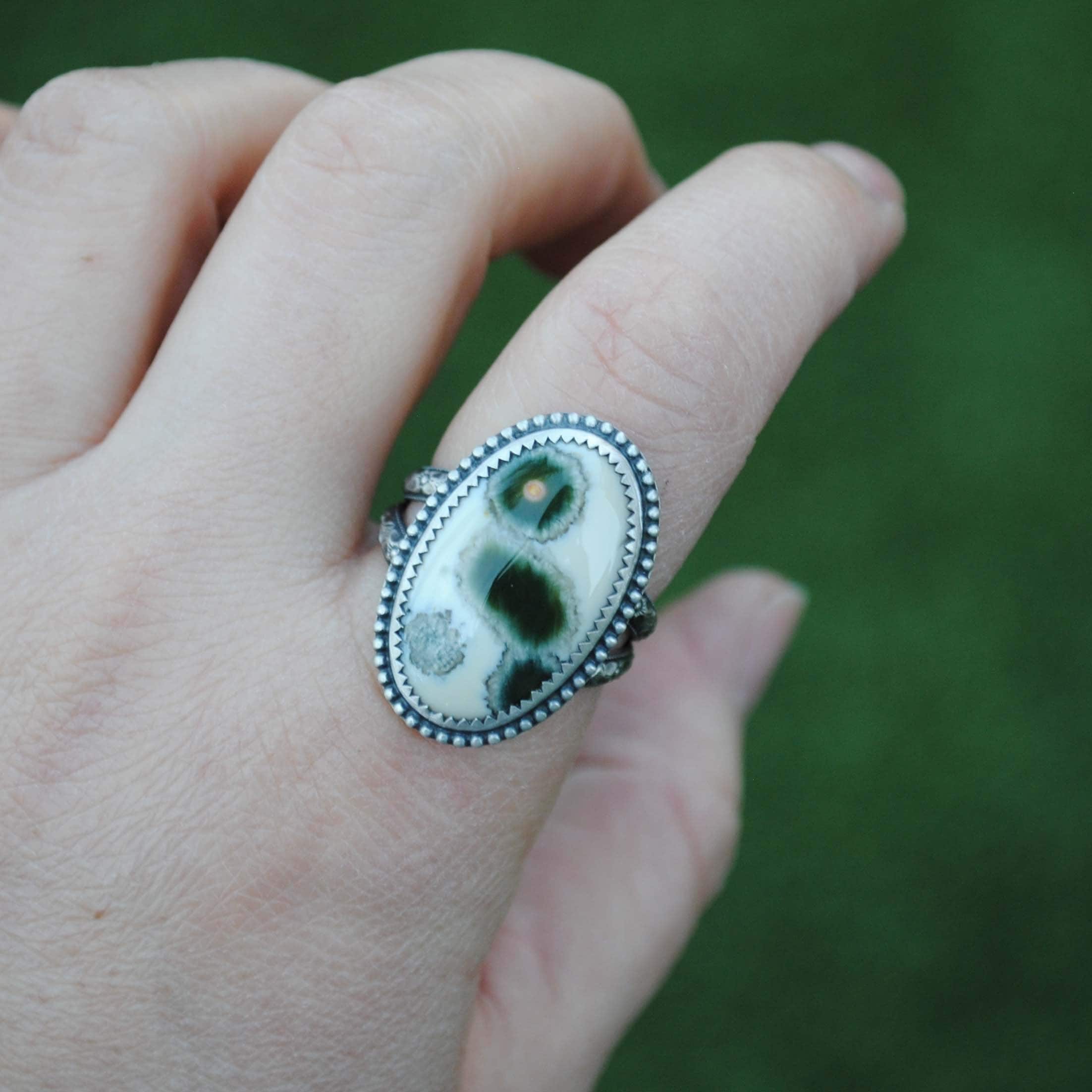 Size 8.5-8.75, Ocean Jasper Ring, Ocean Jasper Jewelry