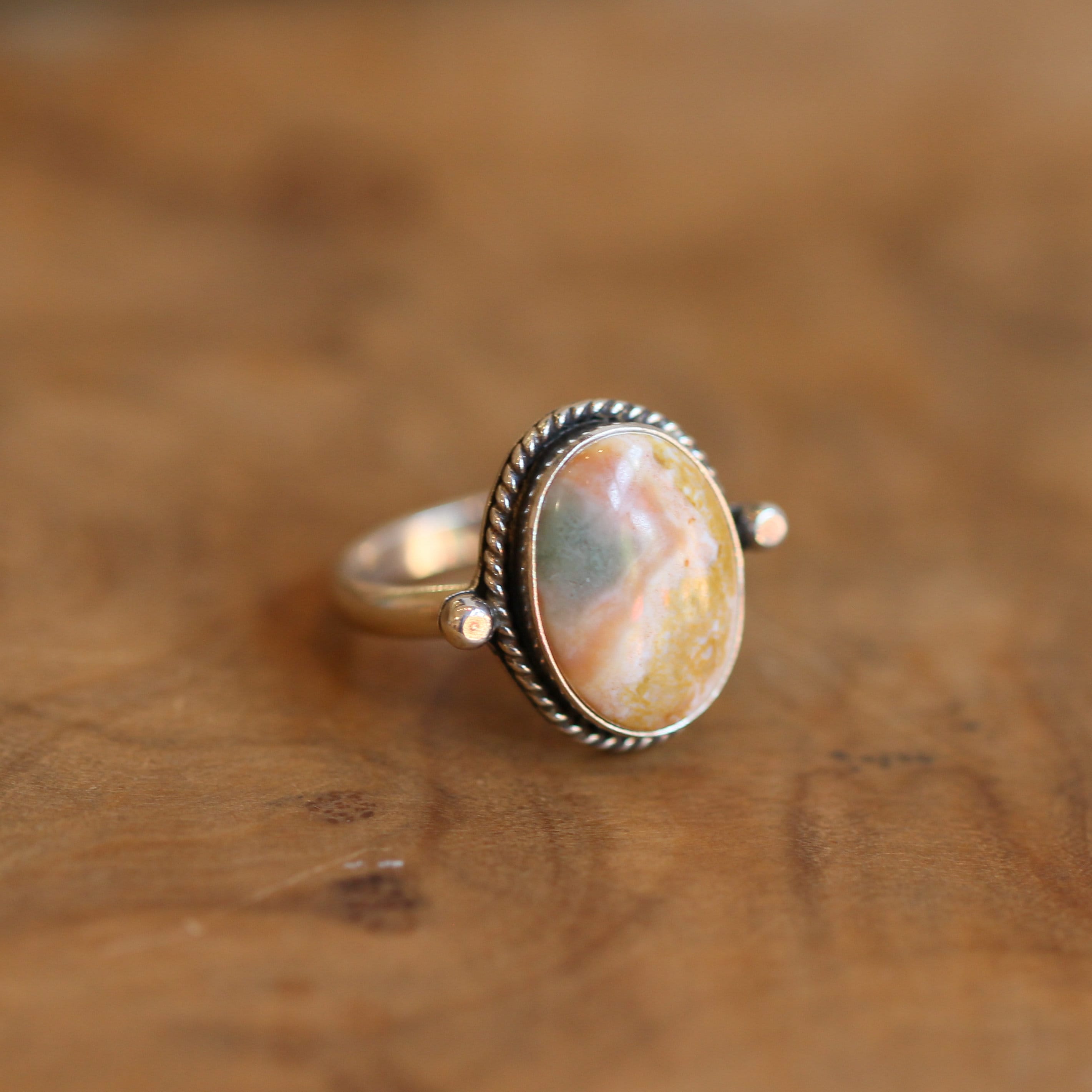 Ocean Jasper Statement Ring – Sterling Silver, Choose Your Stone Ocean Jasper Statement Ring – Sterling Silver, Choose Your Stone