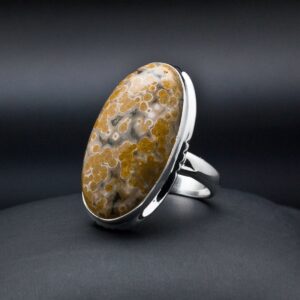 Sterling Silver Ocean Jasper Ring Size 6.5