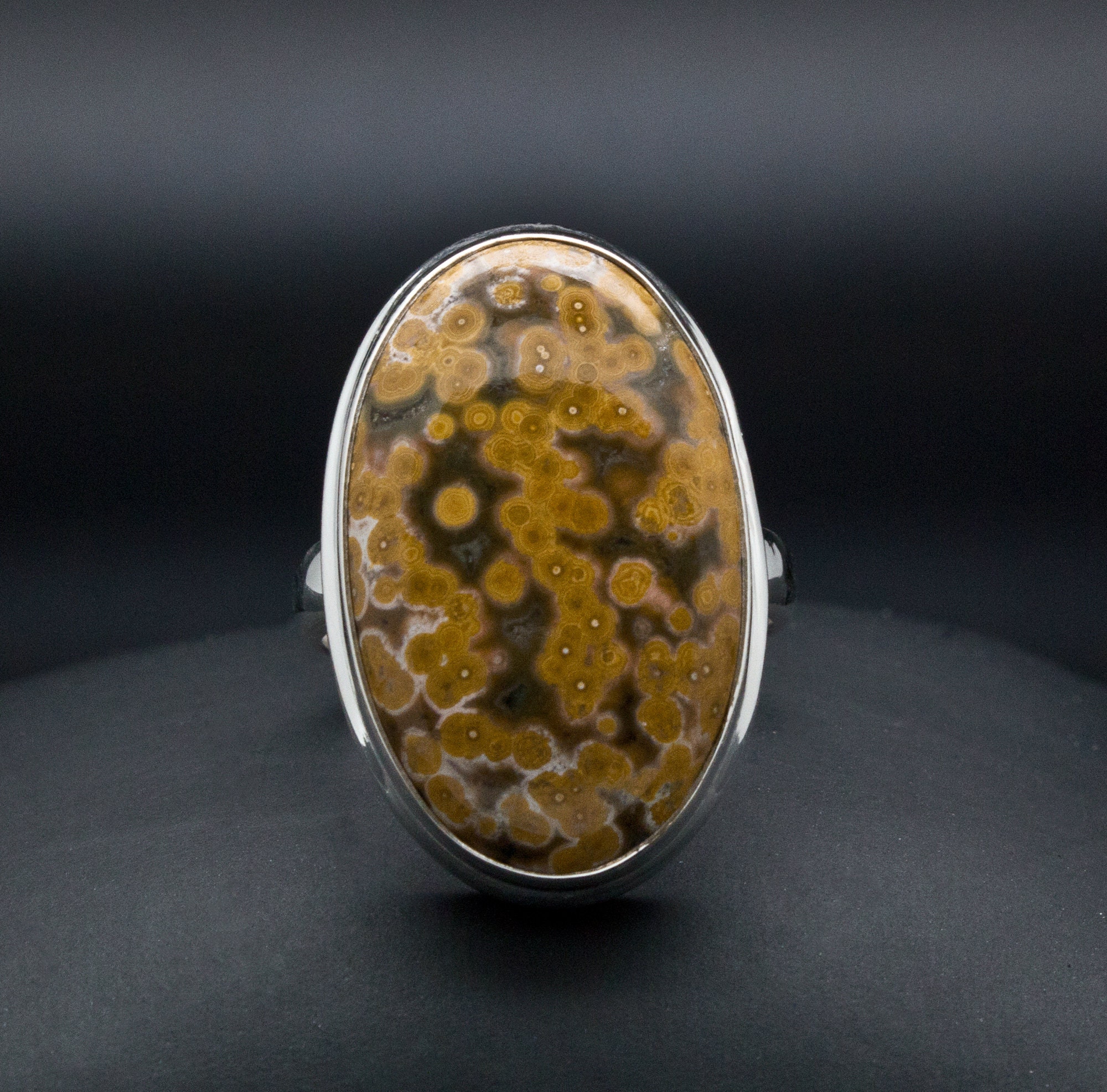 Sterling Silver Ocean Jasper Ring Size 8