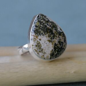 Ocean Jasper Sterling Silver Ring: Boho Artisan Wedding Jewelry Ocean Jasper Sterling Silver Ring: Boho Artisan Wedding Jewelry