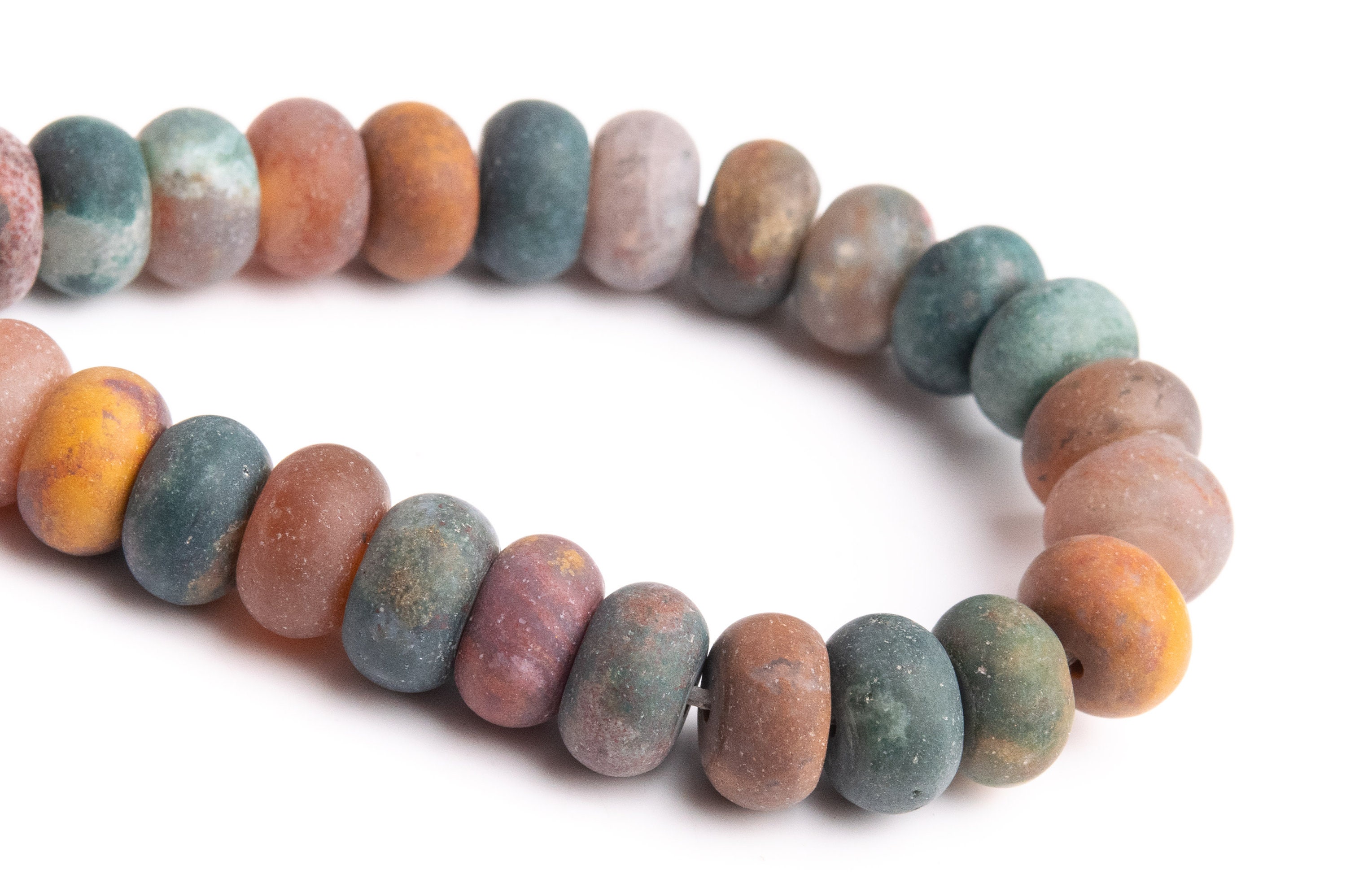 8x4mm Matte Ocean Jasper Beads Grade Aaa Genuine Natural Gemstone Half Strand Rondelle Loose Beads 7.5" Bulk Lot Options (107404h-2365)