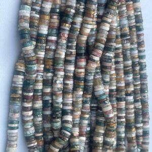 Bead Ocean Jasper Heishi / Rondelle 6-7mm , 16inch Length Each Bead Ocean Jasper Heishi / Rondelle 6-7mm , 16inch Length Each