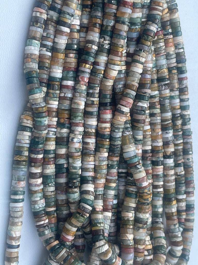 Bead Ocean Jasper Heishi / Rondelle 6-7mm , 16inch Length Each