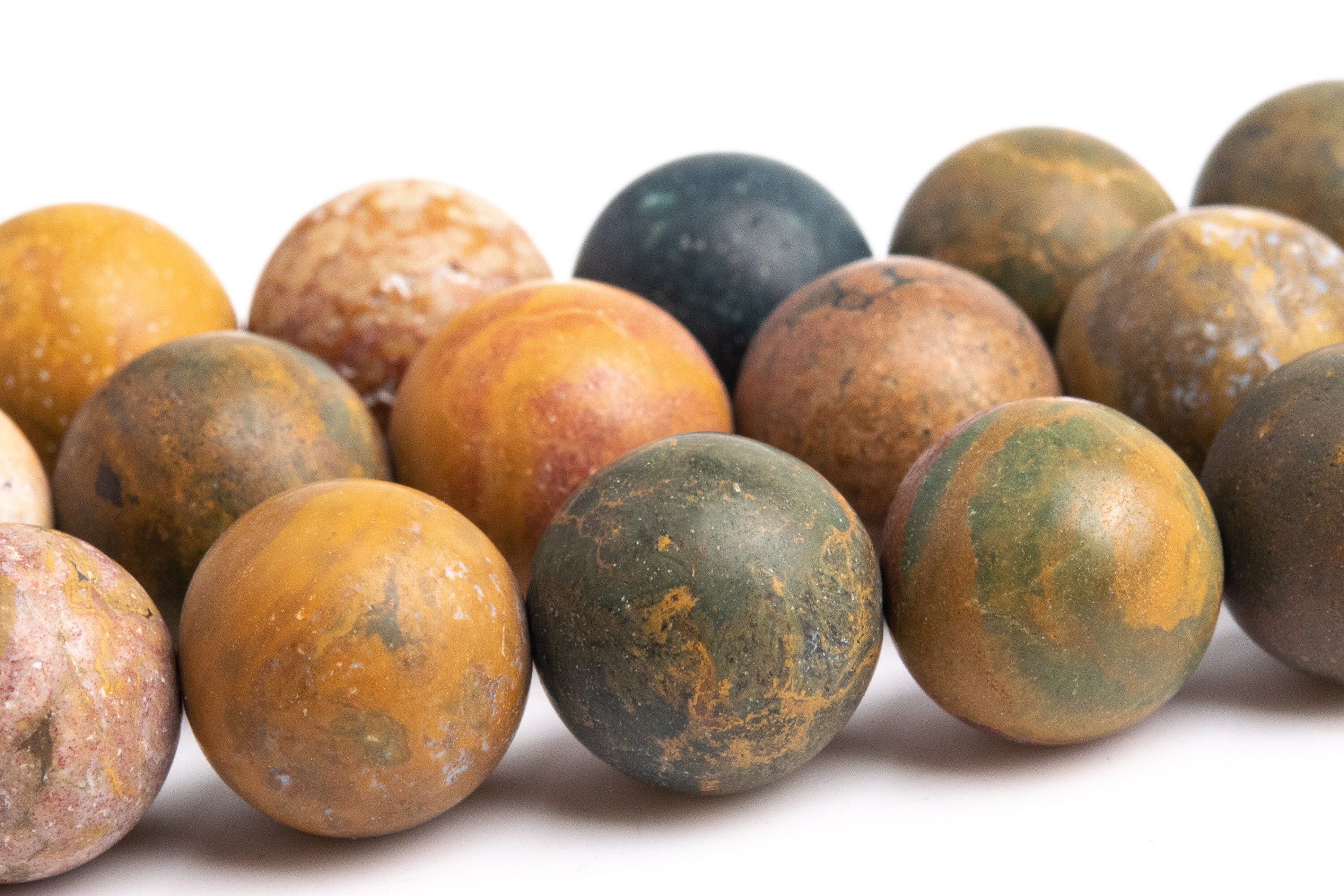 12mm Matte Ocean Jasper Beads Aaa Genuine Natural Africa Gemstone Full Strand Round Loose Beads 15.5" Bulk Lot 1,3,5,10,50 (105318-1512)