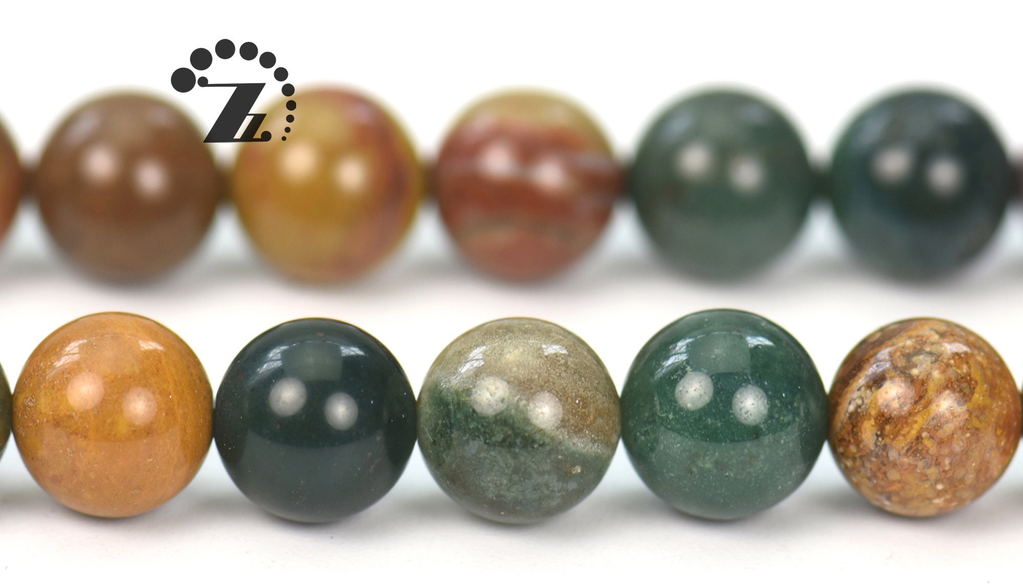 Ocean Jasper,15 Inch Full Strand Ocean Jasper Smooth Round Beads 6mm 8mm 10mm For Choice