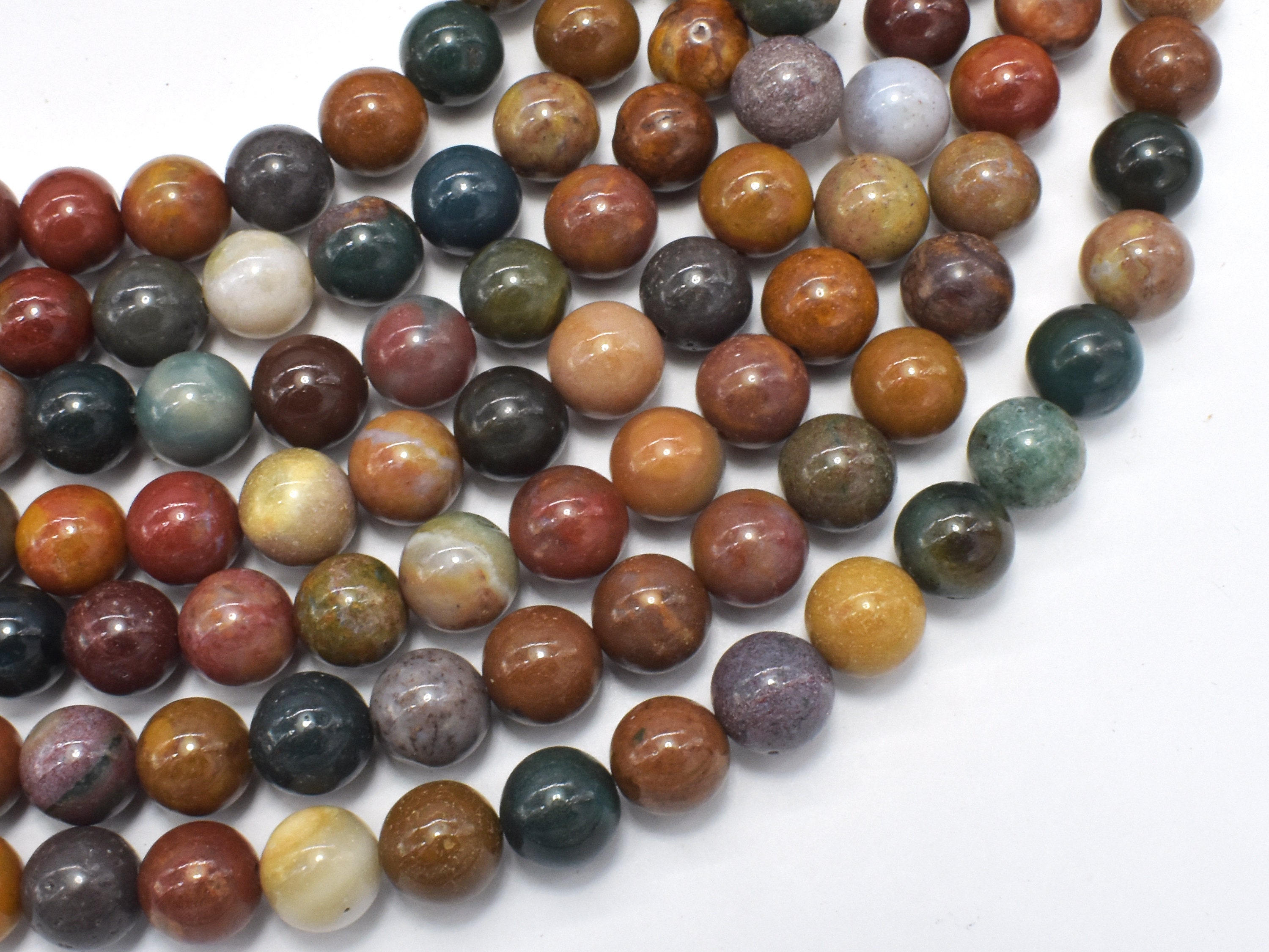 Ocean Jasper, 8mm, Round, 15 Inch, Full Strand, Approx. 45 Beads, Hole 1mm (330054016)