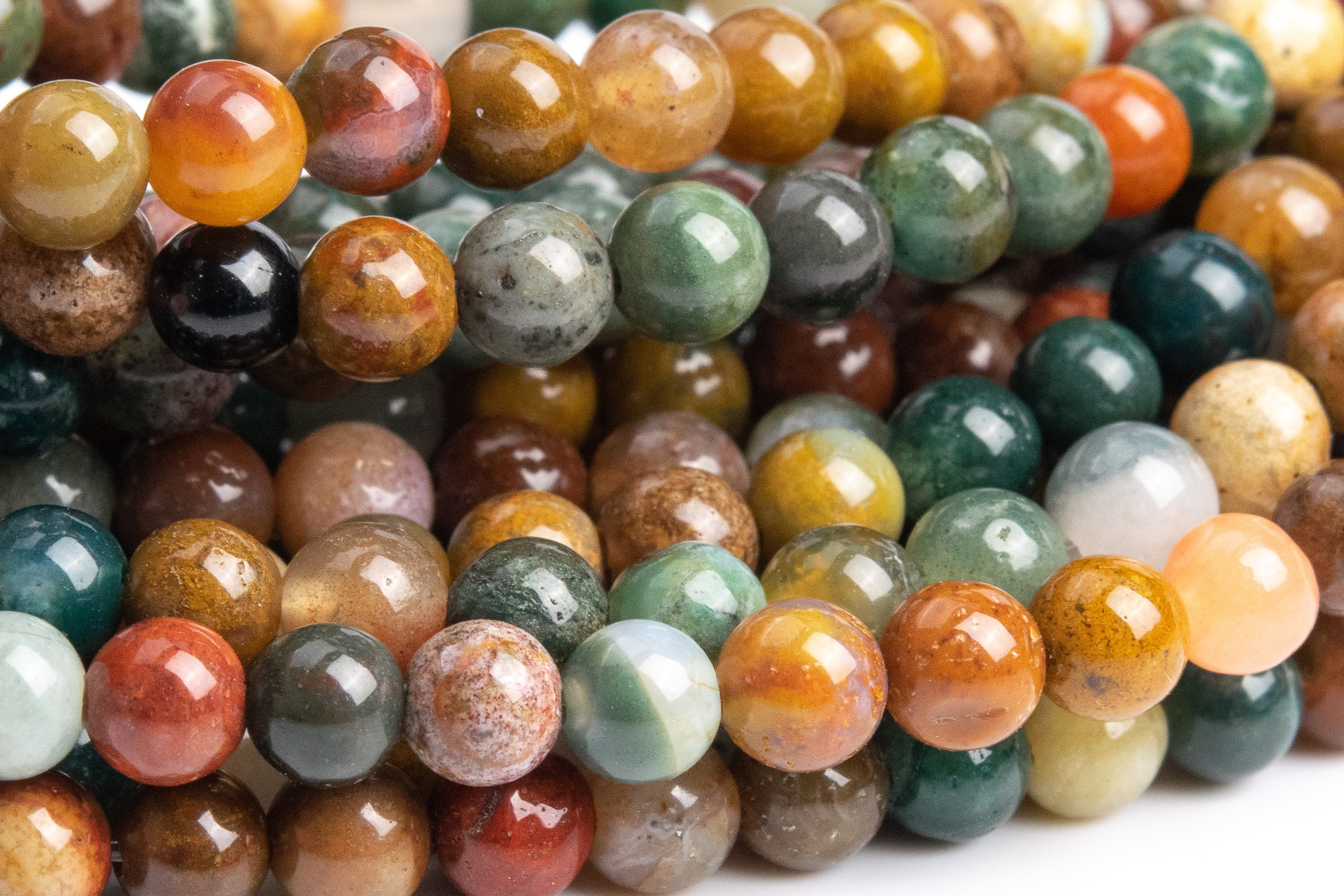 Genuine Natural Ocean Jasper Gemstone Beads 4mm Multicolor Round Aaa Quality Loose Beads (109951)