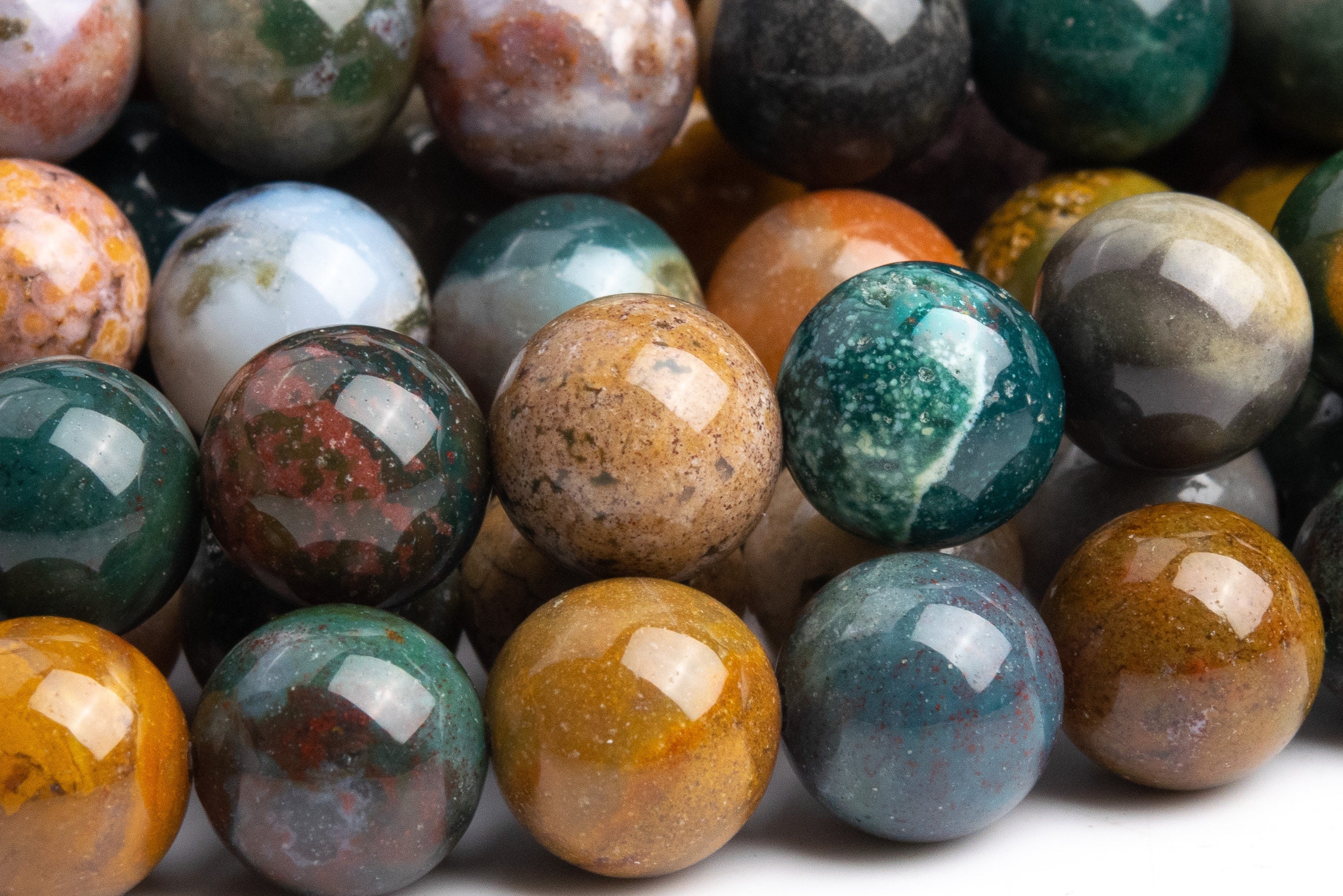 Genuine Natural Ocean Jasper Gemstone Beads 8mm Multicolor Round Aaa Quality Loose Beads (103000) Genuine Natural Ocean Jasper Gemstone Beads 8mm Multicolor Round Aaa Quality Loose Beads (103000)