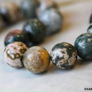 Ocean Jasper 18mm/ 16mm Round beads 16" strand Size varies Ocean Jasper 18mm/ 16mm Round beads 16" strand Size varies