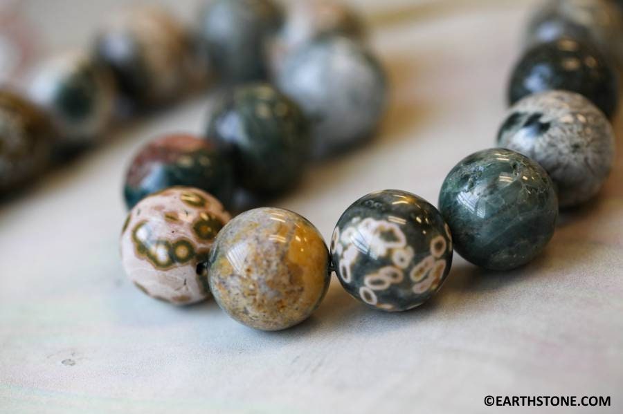 Ocean Jasper 18mm/ 16mm Round Beads 16" Strand Size Varies