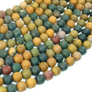 Matte Ocean Jasper, 6mm (6.5mm), Round, 16 Inch, Full strand, Approx. 64 beads, Hole 1mm (330054017) Matte Ocean Jasper, 6mm (6.5mm), Round, 16 Inch, Full strand, Approx. 64 beads, Hole 1mm (330054017)