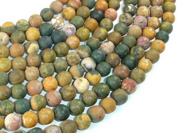Matte Ocean Jasper, 8mm, Round, 16 Inch, Full Strand, Approx. 50 Beads, Hole 1mm (330054018) Matte Ocean Jasper, 8mm, Round, 16 Inch, Full Strand, Approx. 50 Beads, Hole 1mm (330054018)