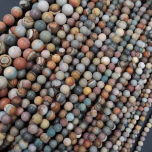 Matte Natural Polychrome Landscape Ocean Jasper 6mm 8mm 10mm 12mm 14mm Round Beads 15.5" Strand Matte Natural Polychrome Landscape Ocean Jasper 6mm 8mm 10mm 12mm 14mm Round Beads 15.5" Strand