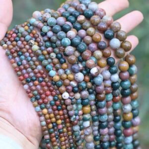 Natural Ocean Jasper Beads,6mm/8mm/10mm/12mm Smooth and Round Stone Beads,15 inches one starand Natural Ocean Jasper Beads,6mm/8mm/10mm/12mm Smooth and Round Stone Beads,15 inches one starand