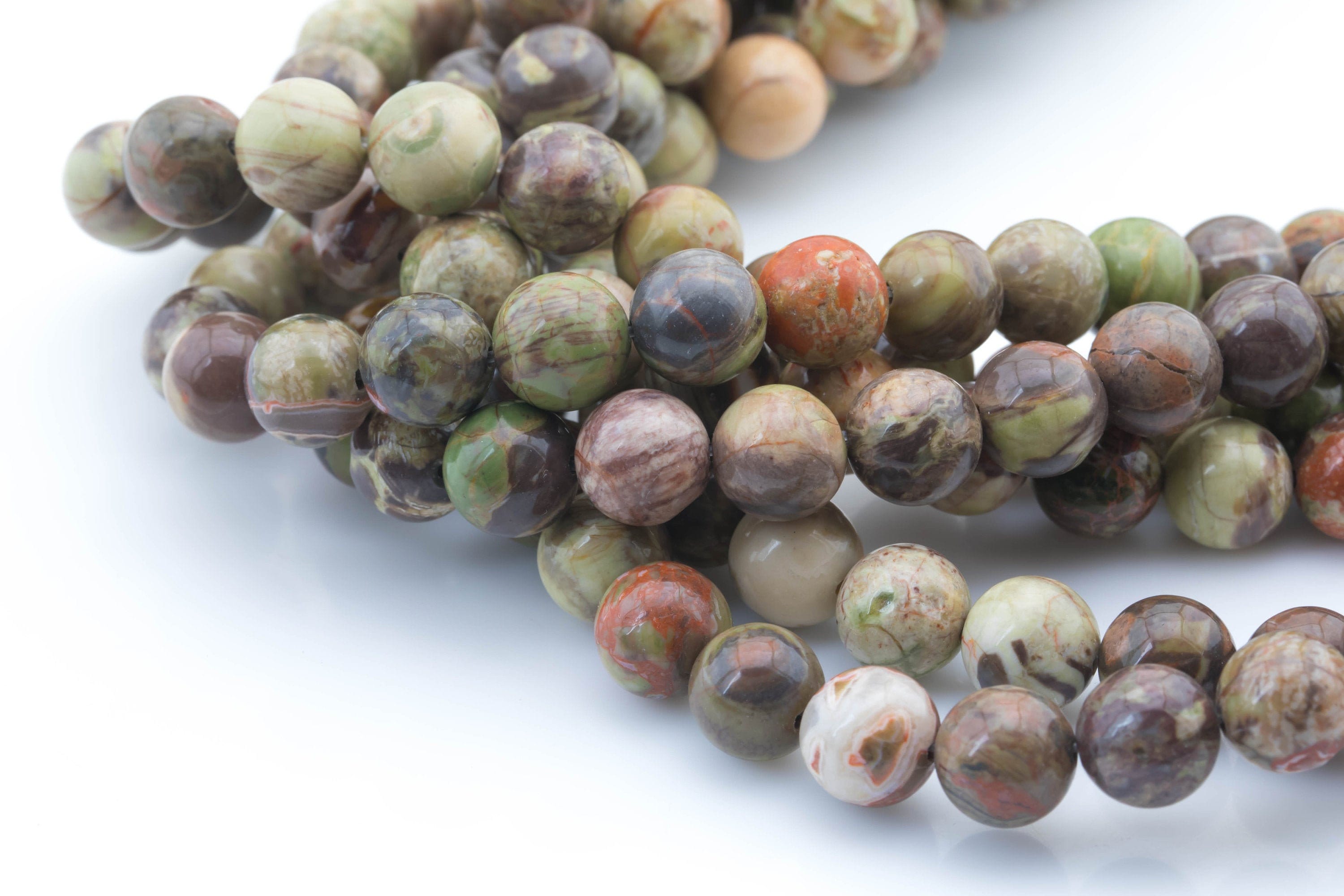 Natural New Ocean Jasper High Quality In Round 8mm, 10mm, 12mm- Wholesale Pricng- Full 15.5 Inch Strand Smooth Gemstone Beads Natural New Ocean Jasper High Quality In Round 8mm, 10mm, 12mm- Wholesale Pricng- Full 15.5 Inch Strand Smooth Gemstone Beads