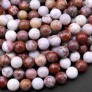 Natural Red Pink Ocean Jasper Round Beads 6mm 8mm 10mm 12mm 15.5" Strand Natural Red Pink Ocean Jasper Round Beads 6mm 8mm 10mm 12mm 15.5" Strand