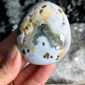 7th Vein Green And White Ocean Jasper Palmstone, Marovato, Jelly Oj
