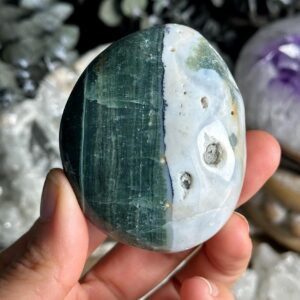 7th Vein Green And White Ocean Jasper Palmstone, Marovato, Jelly Oj