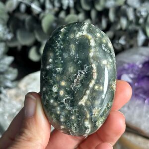 8th Vein Ocean Jasper Palmstone, Marovato, Green Oj