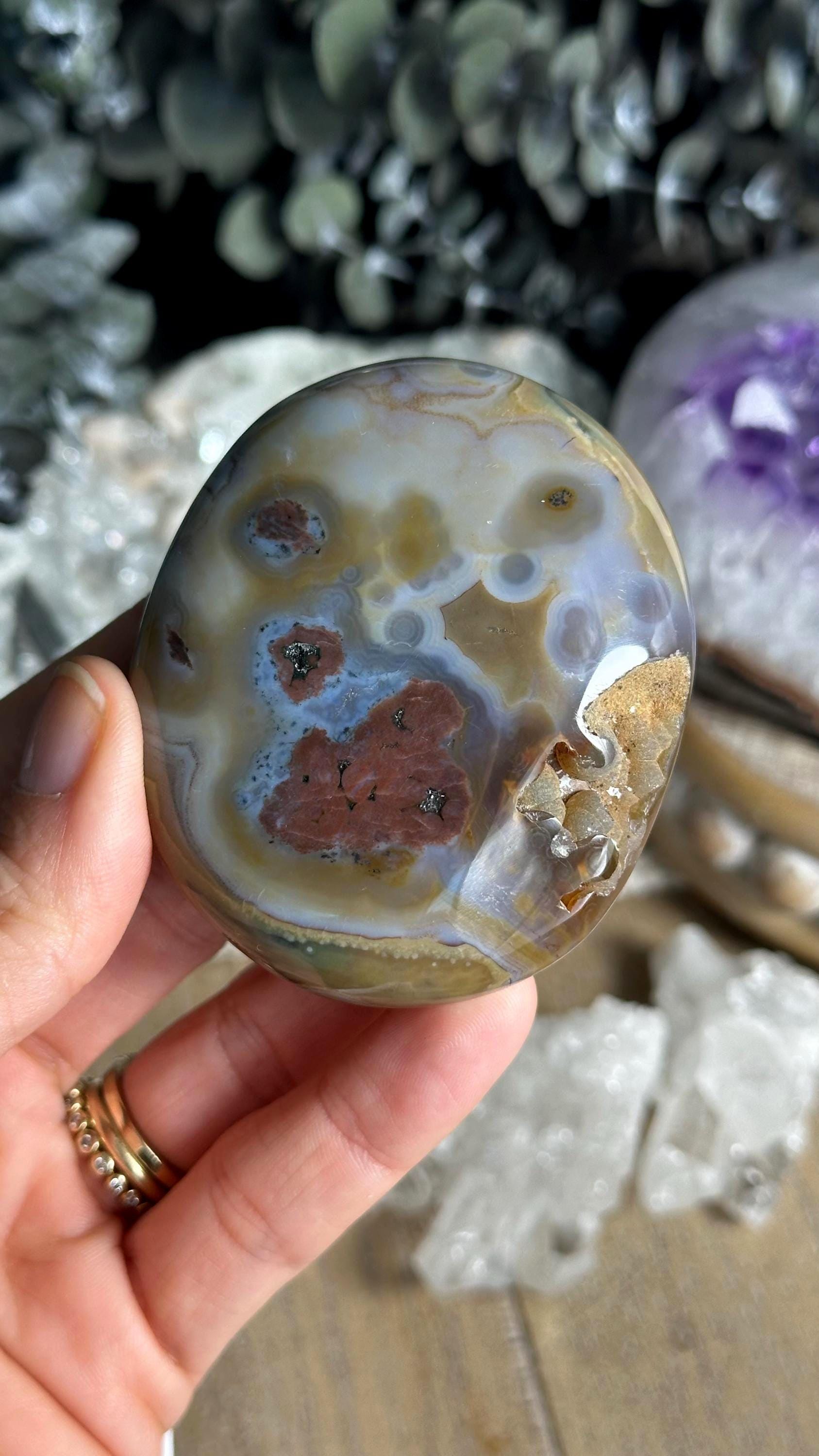8th Vein Jelly Ocean Jasper Palmstone, Marovato, Jelly Oj