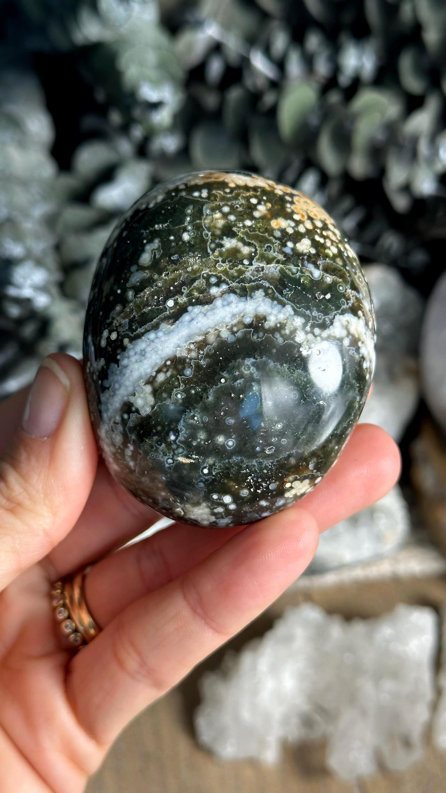 8th Vein Green Ocean Jasper Palmstone, Marovato, Jelly Oj
