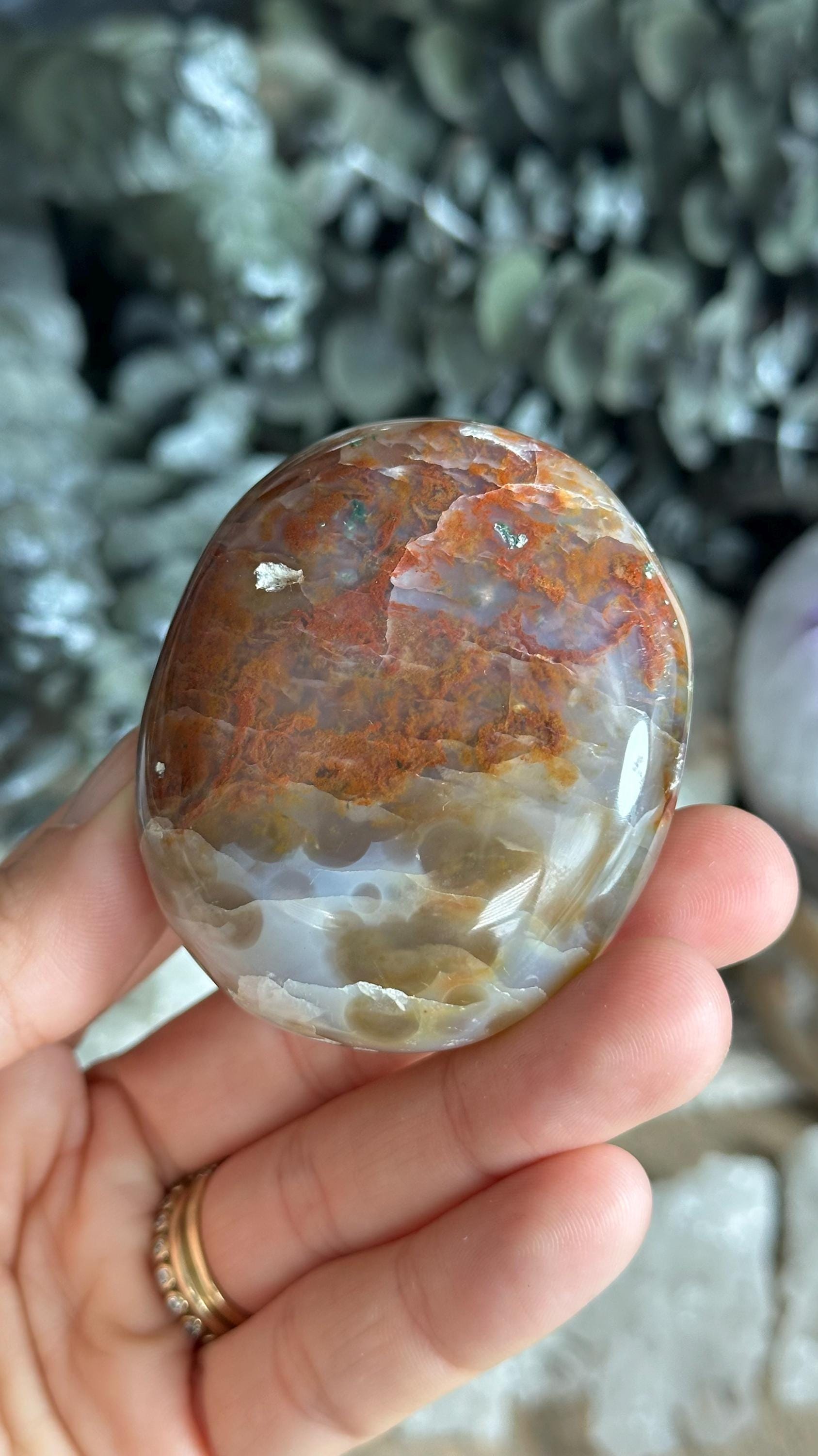 8th Vein Gel Ocean Jasper Palmstone, Marovato, Jelly Oj