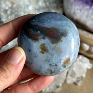 8th Vein Blue Jelly Ocean Jasper Palmstone, Marovato, Jelly Oj