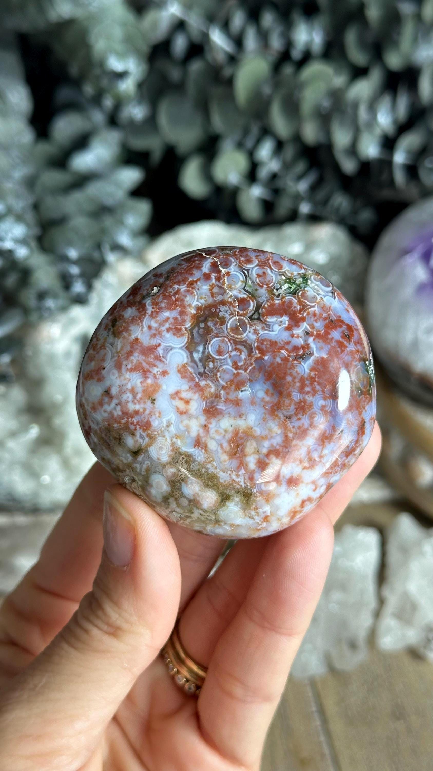 8th Vein Red Ocean Jasper Palmstone, Marovato, Jelly Oj