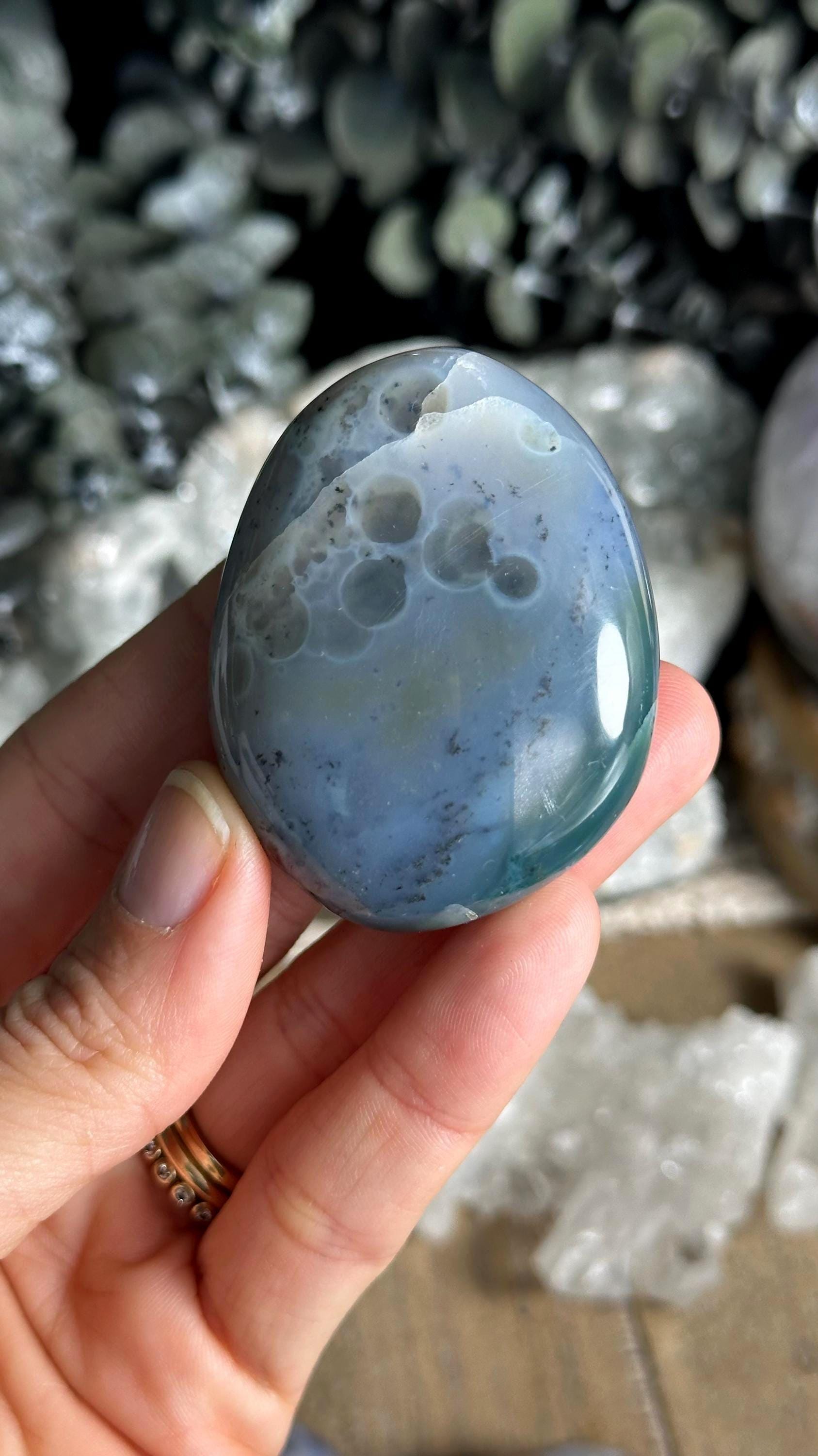 8th Vein Jelly Ocean Jasper Palmstone, Marovato, Jelly Oj