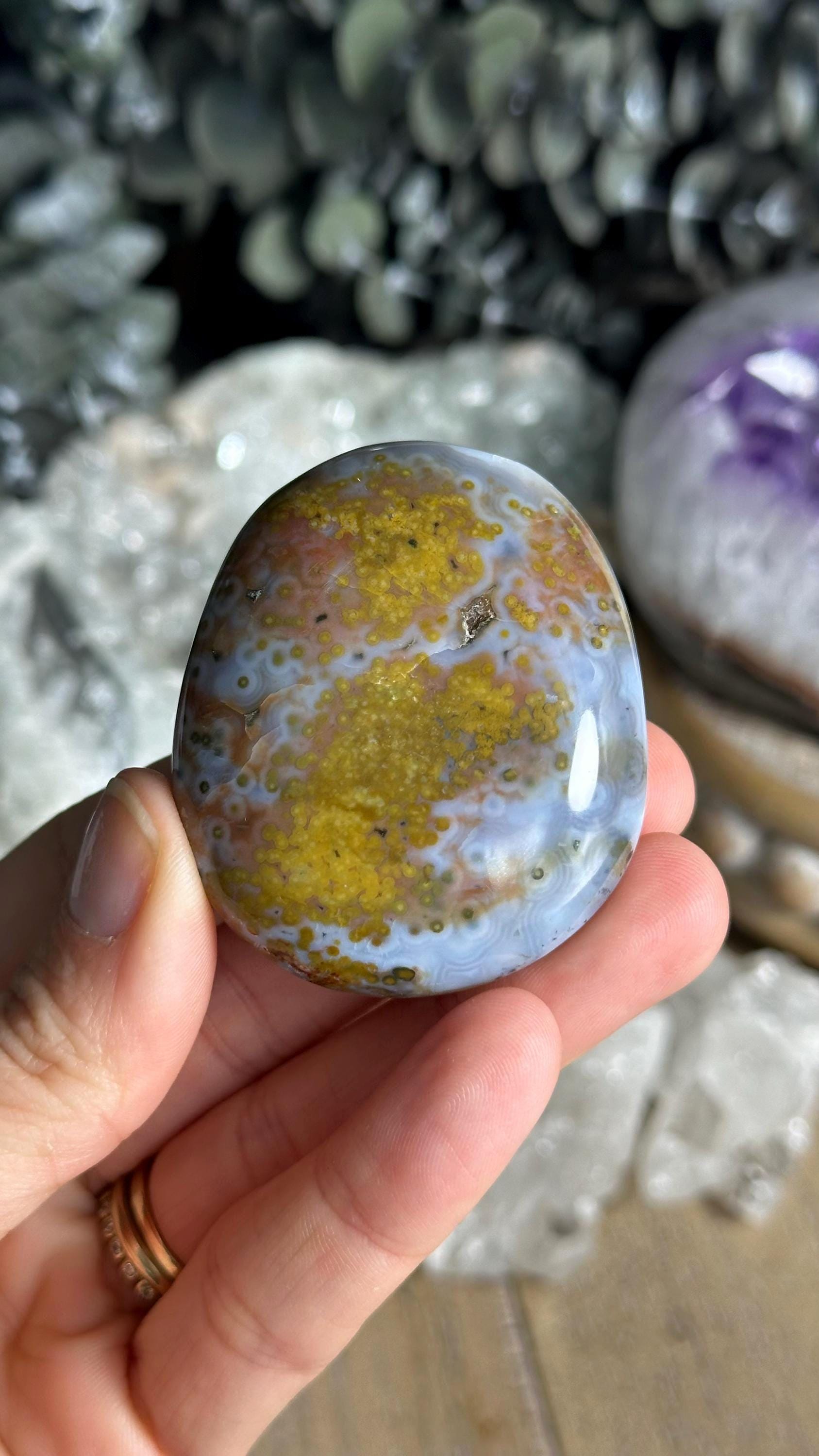 8th Vein Jelly Ocean Jasper Palmstone, Marovato, Jelly Oj