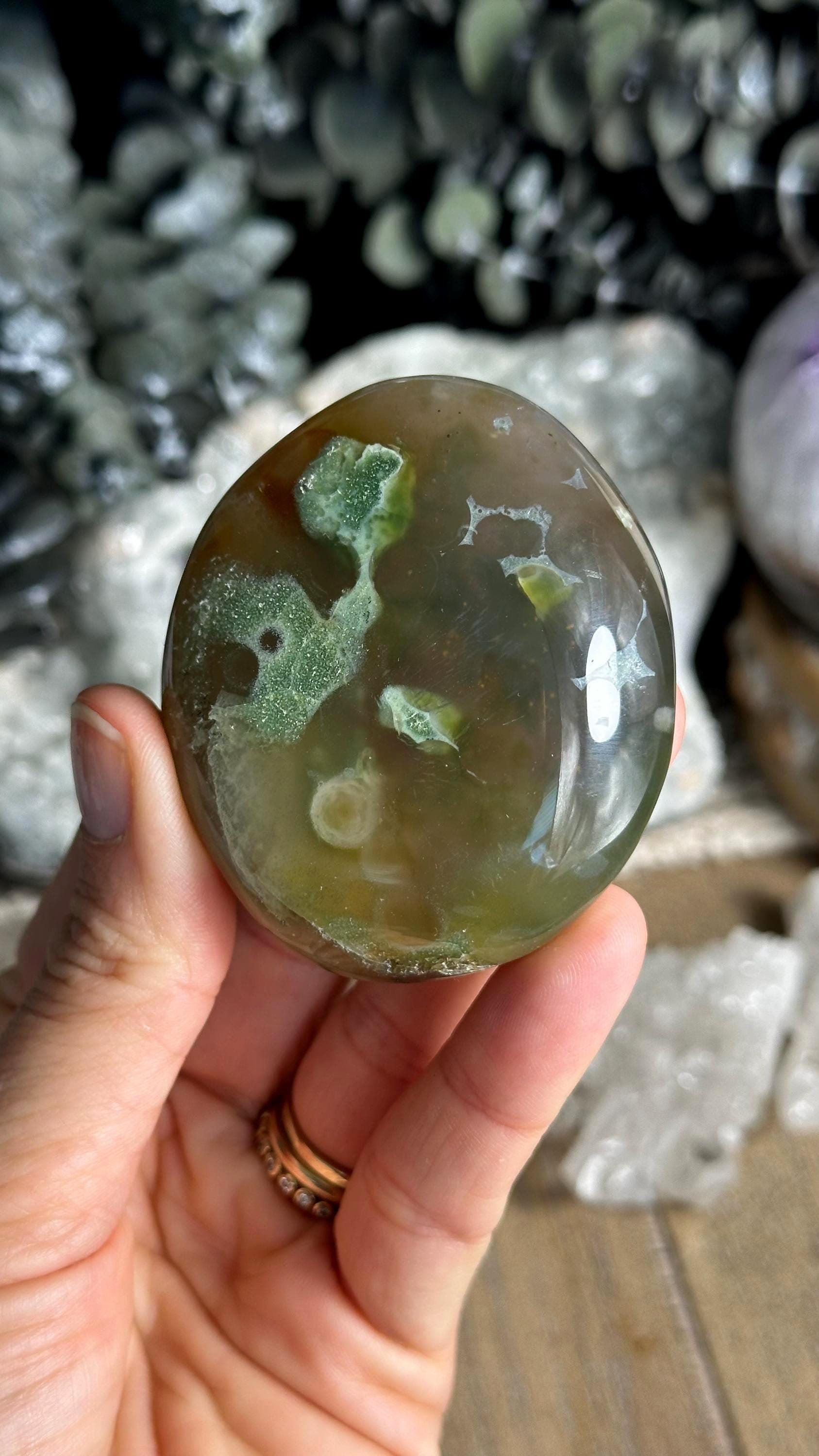 8th Vein Jelly Ocean Jasper Palmstone, Marovato, Jelly Oj
