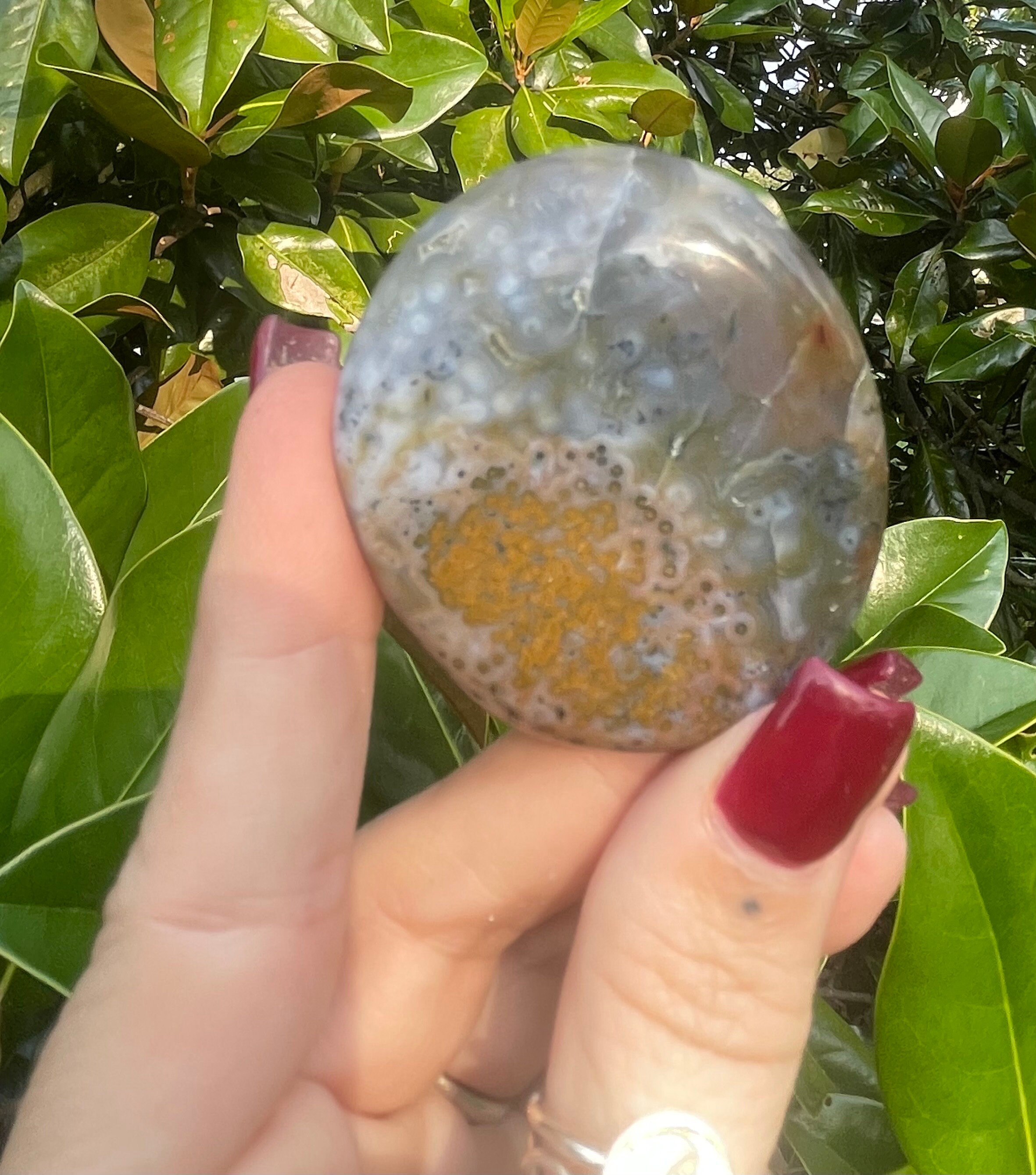 8th Vein Ocean Jasper, Ocean Jasper Palm Stone