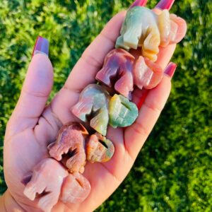 Ocean Jasper Elephant Carving: Polished Crystal Gemstone (30-45mm)
