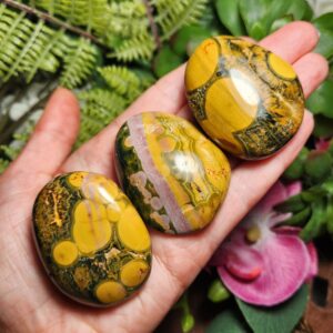 Kabamby Ocean Jasper Palm Stone - Kabamby Jasper - Ocean Jasper - Ocean Jasper Palm - Orbicular Jasper - Ocean Jasper Palmstone - Jasper