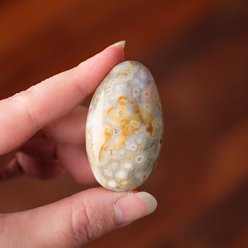 Ocean Jasper Palm | Polished Ocean Jasper Crystal Pocket Stone