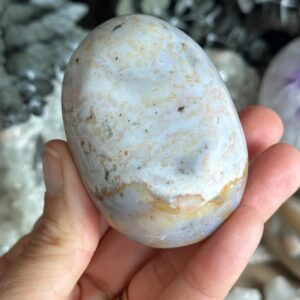 Pastel Ocean Jasper Palm Stone: Old Stock Crystal Pastel Ocean Jasper Palm Stone: Old Stock Crystal