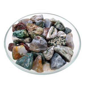 2 Ocean Jasper Dark Solid Colors Mixed Size Tumbled Stones (36g) #sk8741
