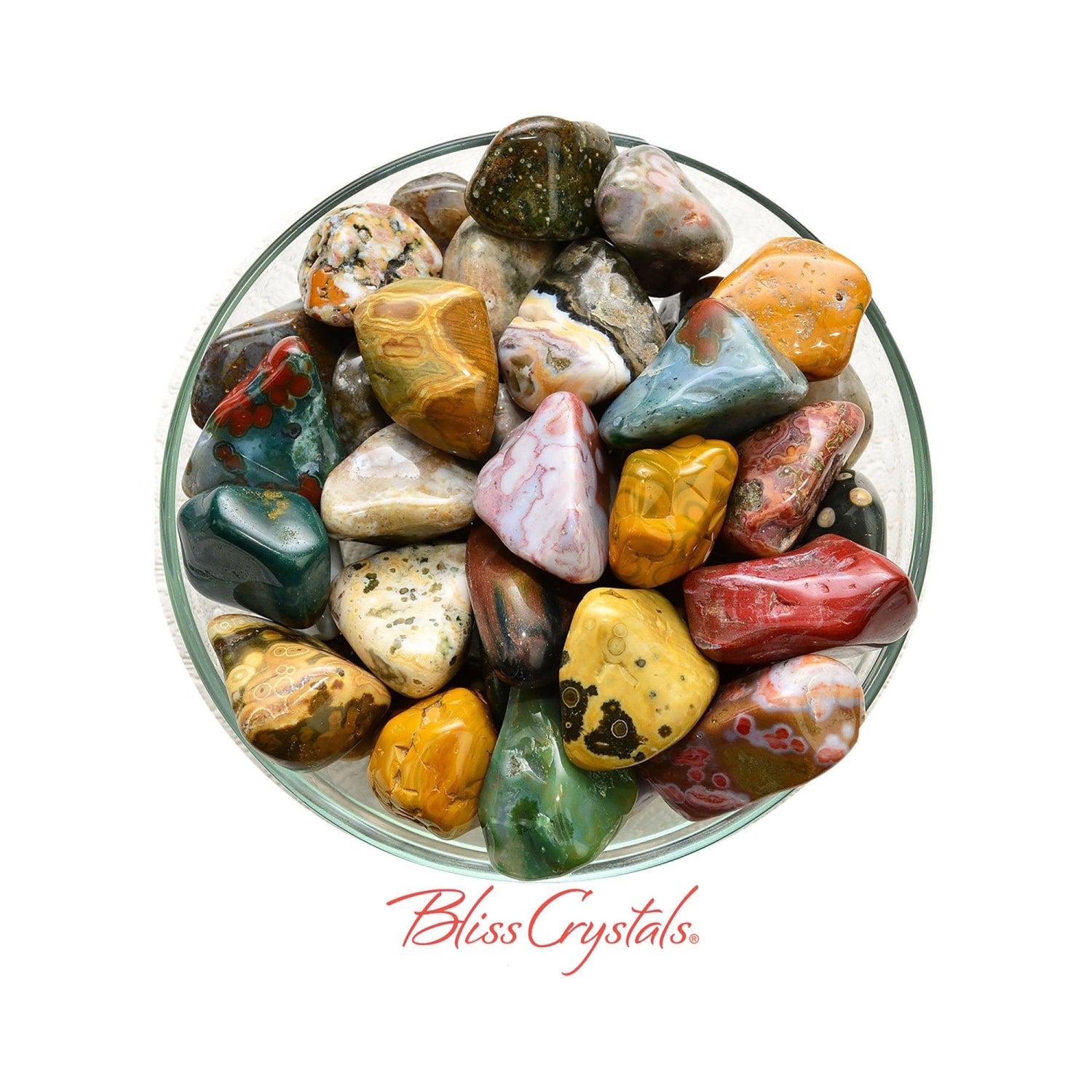 Ocean Jasper Tumbled Stone 2 Large Aka Sea Stone #sj04