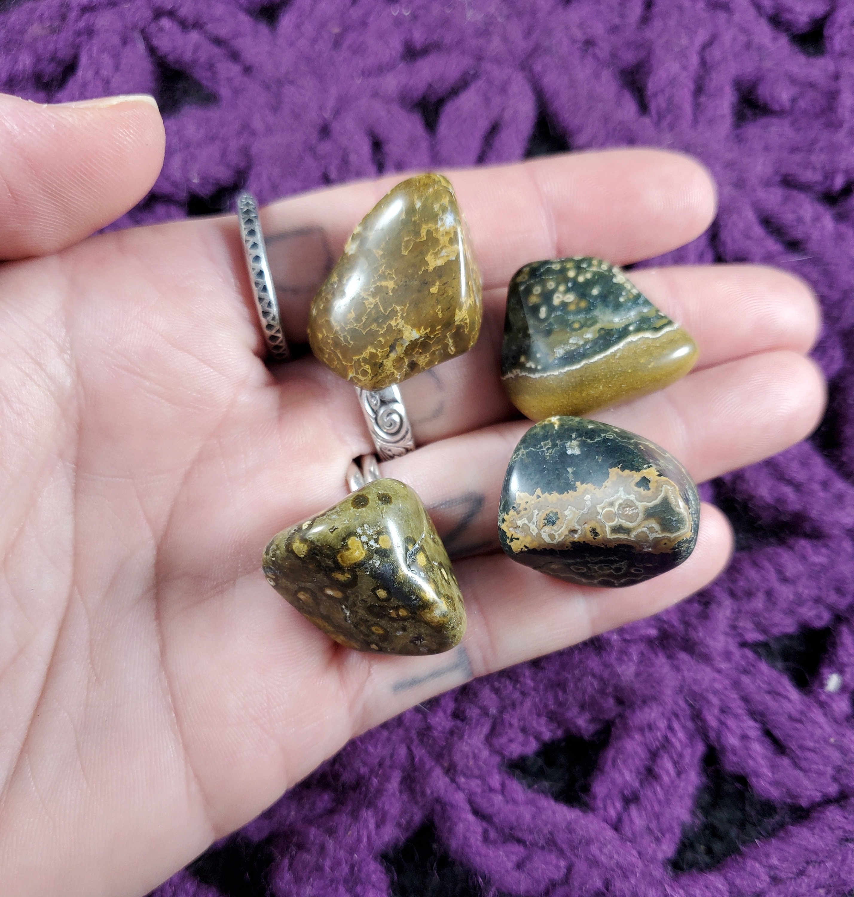 4 Ocean Jasper Tumbled Small Stones Green White Crystal Pocket Stone Gridding Crystals Unique Orbicular A+ Bulk Wholesale Madagascar 4 Ocean Jasper Tumbled Small Stones Green White Crystal Pocket Stone Gridding Crystals Unique Orbicular A+ Bulk Wholesale Madagascar