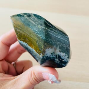 Ocean Jasper Crystal Flame (214.7g) Ocean Jasper Crystal Flame Point, Tumbled High Quality Natural Ocean Jasper Crystal Carving Gemstone