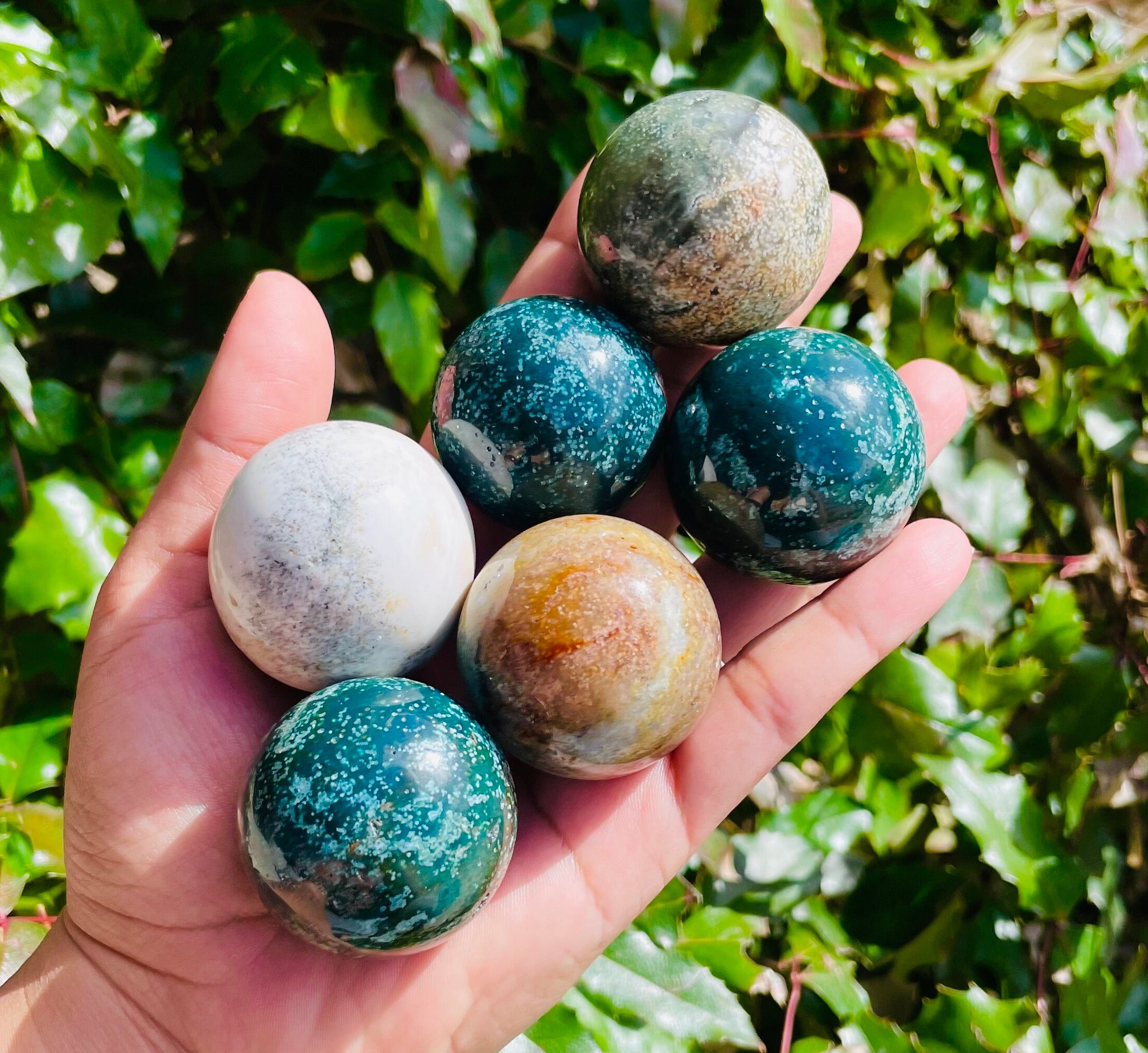 Ocean Jasper Crystal Sphere: Tumbled Gemstone (35-45mm) Ocean Jasper Crystal Sphere: Tumbled Gemstone (35-45mm)