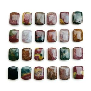 Drilled Ocean Jasper Bead: Tumbled Polished Gemstone (13x18x5mm)