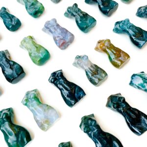 Ocean Jasper Female Body Carving: Mini Tumbled Crystal Gemstone