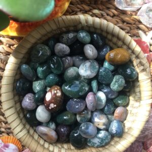 Five Ocean Jasper Tumbled Stones, Polished Crystals
