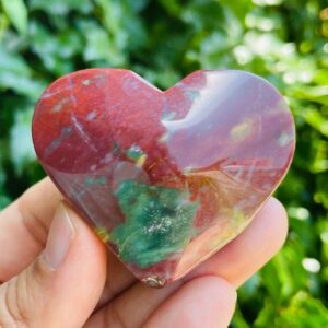 Ocean Jasper Heart Crystal: Tumbled Sea Jasper Gemstone (81.3g)