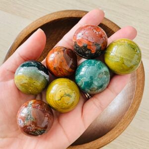 Mini Ocean Jasper Sphere: Tumbled Gemstone Crystal (28-32mm)