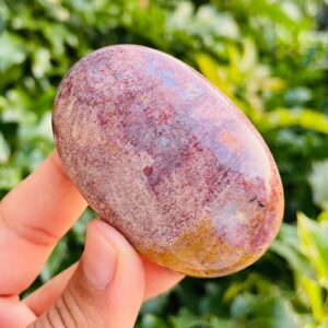 Ocean Jasper Palm Stone: Natural Tumbled Crystal (75.2g)